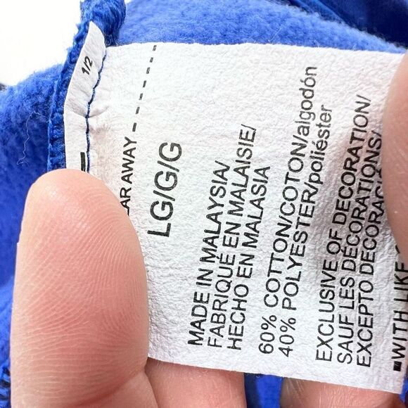 Under Armour Sweatshirt Womens Large Blue 1/4 Zip Playback Pullover Fleece Crop - Picture 7 of 7